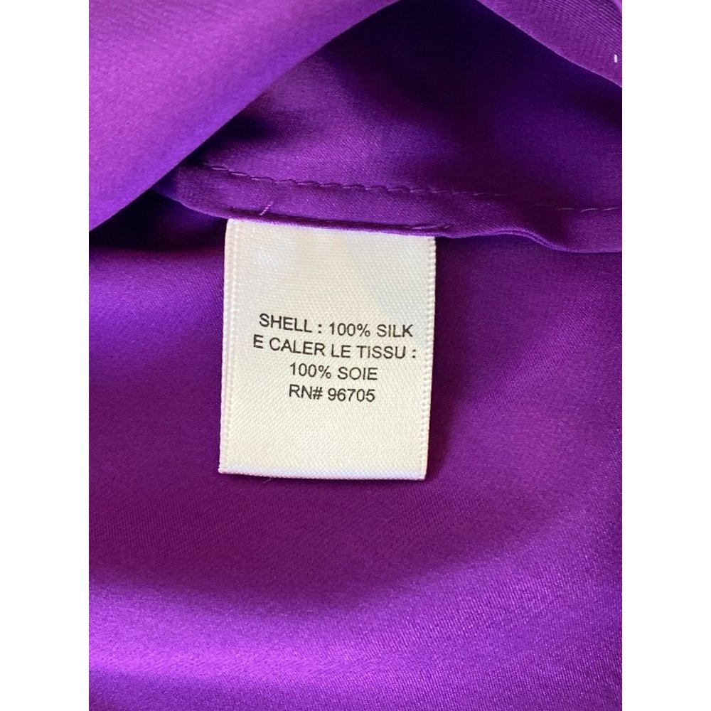 Rebecca Taylor Silk Purple Flower Rose Accent Sleeveless Blouse Top 4 Small ** - Picture 10 of 15
